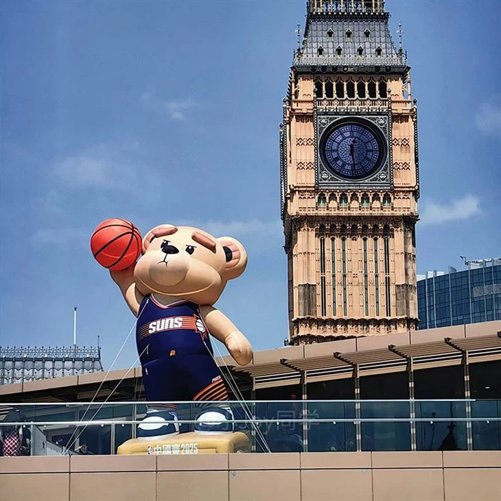 Inflatable Advertising Cute Cartoon Bear Playing Basketball factory